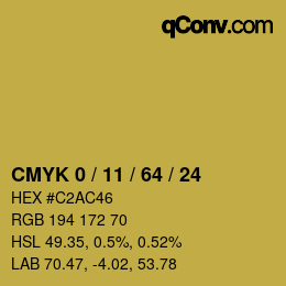 Color code: CMYK 0 / 11 / 64 / 24 | qconv.com