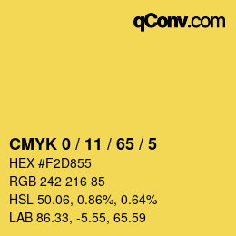 Color code: CMYK 0 / 11 / 65 / 5 | qconv.com