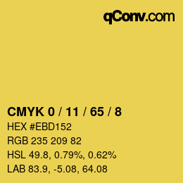 Color code: CMYK 0 / 11 / 65 / 8 | qconv.com