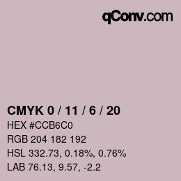 Color code: CMYK 0 / 11 / 6 / 20 | qconv.com