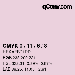 Color code: CMYK 0 / 11 / 6 / 8 | qconv.com