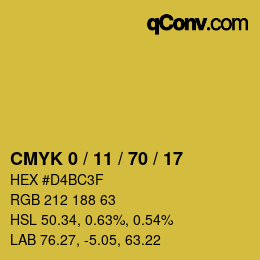 Color code: CMYK 0 / 11 / 70 / 17 | qconv.com