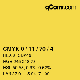 Código de color: CMYK 0 / 11 / 70 / 4 | qconv.com