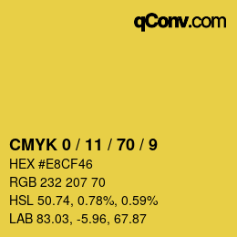 Color code: CMYK 0 / 11 / 70 / 9 | qconv.com