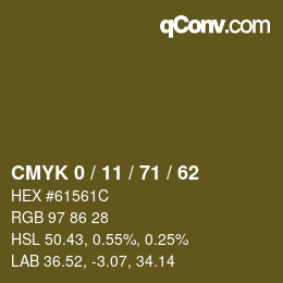 カラーコード: CMYK 0 / 11 / 71 / 62 | qconv.com