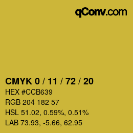 Color code: CMYK 0 / 11 / 72 / 20 | qconv.com