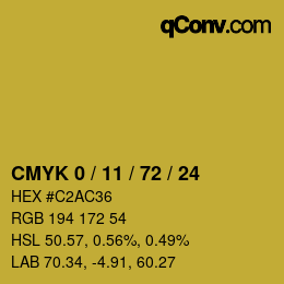 Color code: CMYK 0 / 11 / 72 / 24 | qconv.com