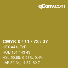 Color code: CMYK 0 / 11 / 73 / 37 | qconv.com