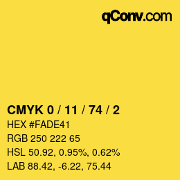 Color code: CMYK 0 / 11 / 74 / 2 | qconv.com