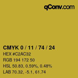 Color code: CMYK 0 / 11 / 74 / 24 | qconv.com