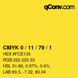 Color code: CMYK 0 / 11 / 79 / 1 | qconv.com