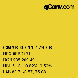 Color code: CMYK 0 / 11 / 79 / 8 | qconv.com