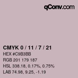 颜色代码: CMYK 0 / 11 / 7 / 21 | qconv.com