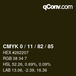 カラーコード: CMYK 0 / 11 / 82 / 85 | qconv.com
