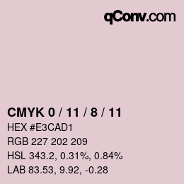 カラーコード: CMYK 0 / 11 / 8 / 11 | qconv.com