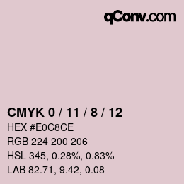 カラーコード: CMYK 0 / 11 / 8 / 12 | qconv.com