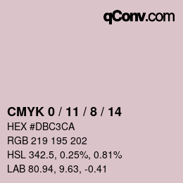 カラーコード: CMYK 0 / 11 / 8 / 14 | qconv.com