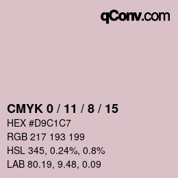 カラーコード: CMYK 0 / 11 / 8 / 15 | qconv.com