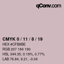カラーコード: CMYK 0 / 11 / 8 / 19 | qconv.com