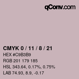 颜色代码: CMYK 0 / 11 / 8 / 21 | qconv.com