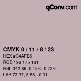 Color code: CMYK 0 / 11 / 8 / 23 | qconv.com