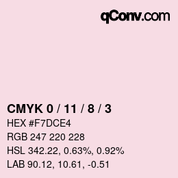 Farbcode: CMYK 0 / 11 / 8 / 3 | qconv.com