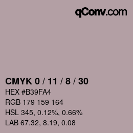 カラーコード: CMYK 0 / 11 / 8 / 30 | qconv.com