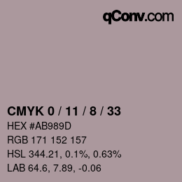 颜色代码: CMYK 0 / 11 / 8 / 33 | qconv.com