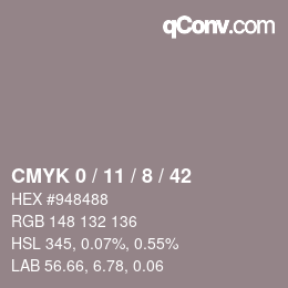 Color code: CMYK 0 / 11 / 8 / 42 | qconv.com