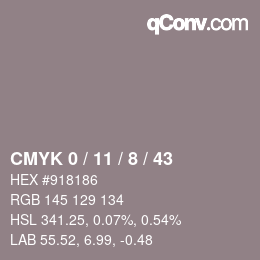 Color code: CMYK 0 / 11 / 8 / 43 | qconv.com