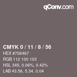 Color code: CMYK 0 / 11 / 8 / 56 | qconv.com