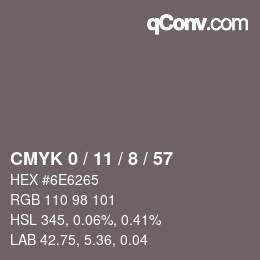 Color code: CMYK 0 / 11 / 8 / 57 | qconv.com