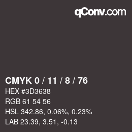 Color code: CMYK 0 / 11 / 8 / 76 | qconv.com