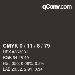 カラーコード: CMYK 0 / 11 / 8 / 79 | qconv.com