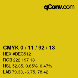 Color code: CMYK 0 / 11 / 92 / 13 | qconv.com