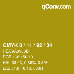 Color code: CMYK 0 / 11 / 92 / 34 | qconv.com