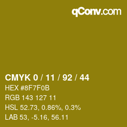 カラーコード: CMYK 0 / 11 / 92 / 44 | qconv.com
