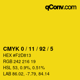 Color code: CMYK 0 / 11 / 92 / 5 | qconv.com