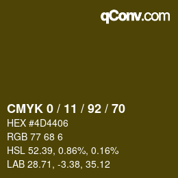颜色代码: CMYK 0 / 11 / 92 / 70 | qconv.com