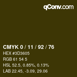 カラーコード: CMYK 0 / 11 / 92 / 76 | qconv.com