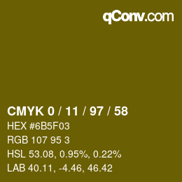 Color code: CMYK 0 / 11 / 97 / 58 | qconv.com