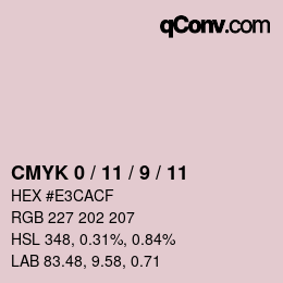カラーコード: CMYK 0 / 11 / 9 / 11 | qconv.com