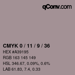 Código de color: CMYK 0 / 11 / 9 / 36 | qconv.com