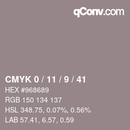 颜色代码: CMYK 0 / 11 / 9 / 41 | qconv.com
