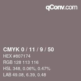 Color code: CMYK 0 / 11 / 9 / 50 | qconv.com