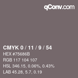 Color code: CMYK 0 / 11 / 9 / 54 | qconv.com