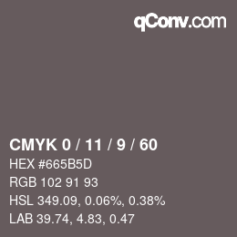 カラーコード: CMYK 0 / 11 / 9 / 60 | qconv.com