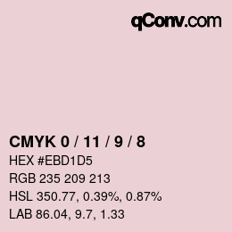 カラーコード: CMYK 0 / 11 / 9 / 8 | qconv.com