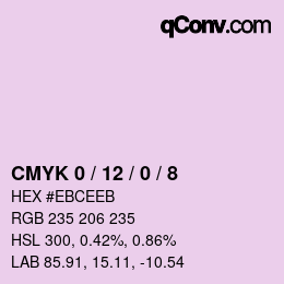 カラーコード: CMYK 0 / 12 / 0 / 8 | qconv.com