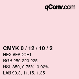 颜色代码: CMYK 0 / 12 / 10 / 2 | qconv.com